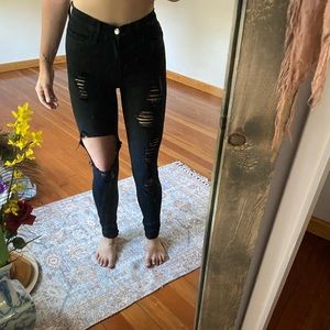 Fashion nova glistening jeans - black